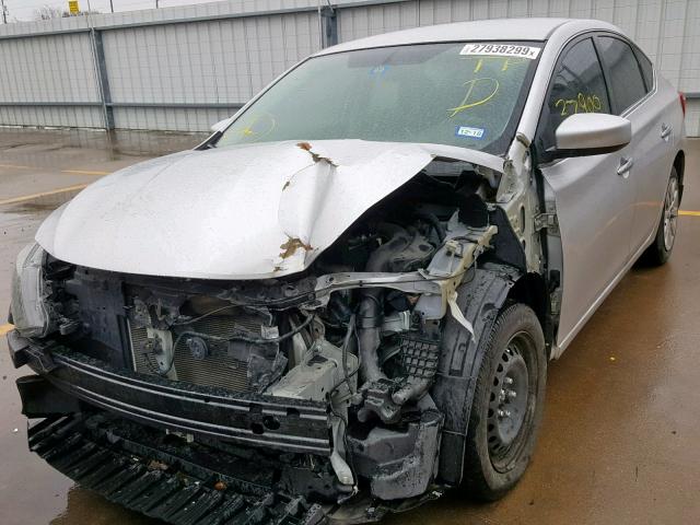 3N1AB7APXGL666172 - 2016 NISSAN SENTRA S SILVER photo 2