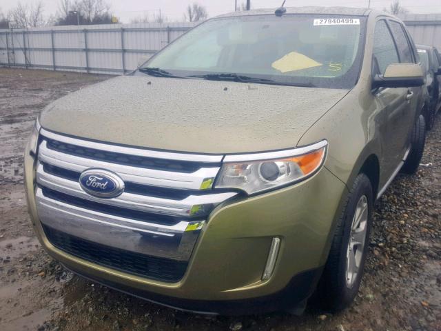 2FMDK3JC8DBB75747 - 2013 FORD EDGE SEL GREEN photo 2