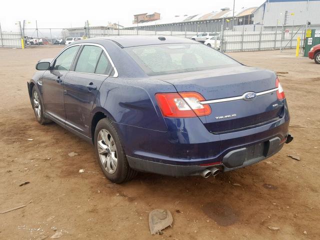 1FAHP2EW4BG163824 - 2011 FORD TAURUS SEL BLUE photo 3