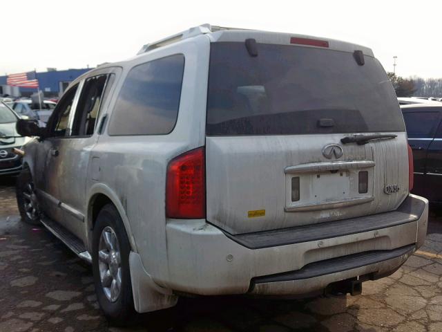 5N3AA08A05N810580 - 2005 INFINITI QX56 WHITE photo 3