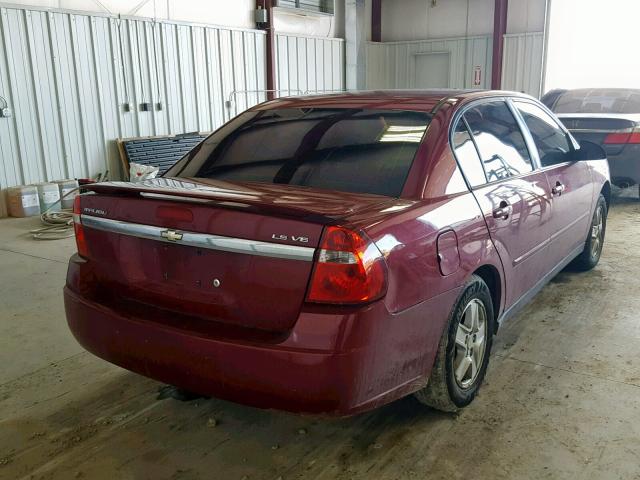 1G1ZT54885F332292 - 2005 CHEVROLET MALIBU LS RED photo 4