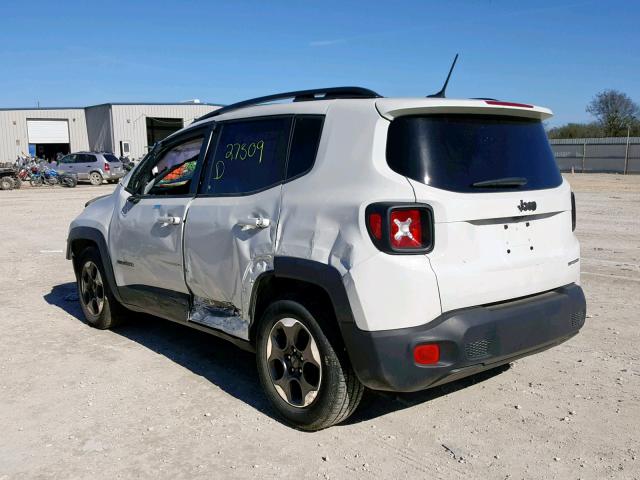 ZACCJAAB9HPE43494 - 2017 JEEP RENEGADE S WHITE photo 3