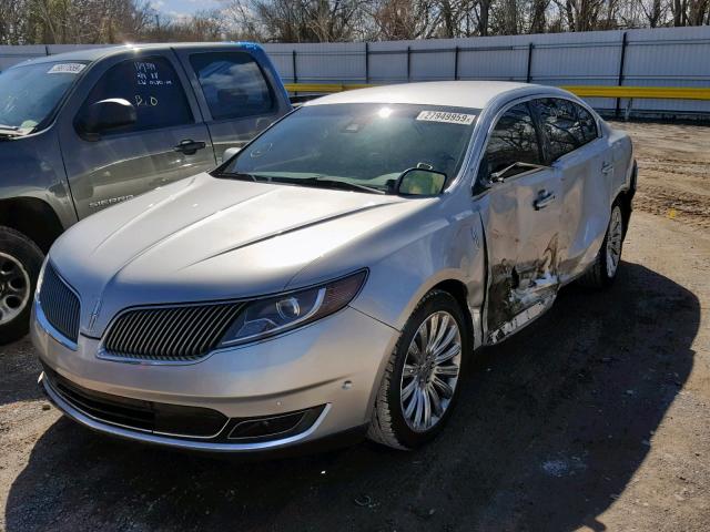 1LNHL9DK2DG603406 - 2013 LINCOLN MKS SILVER photo 2