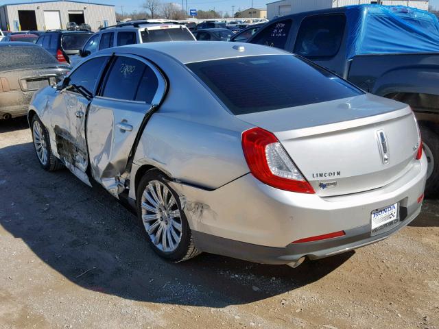 1LNHL9DK2DG603406 - 2013 LINCOLN MKS SILVER photo 3