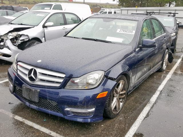 WDDGF4HB0DA804315 - 2013 MERCEDES-BENZ C 250 BLUE photo 2