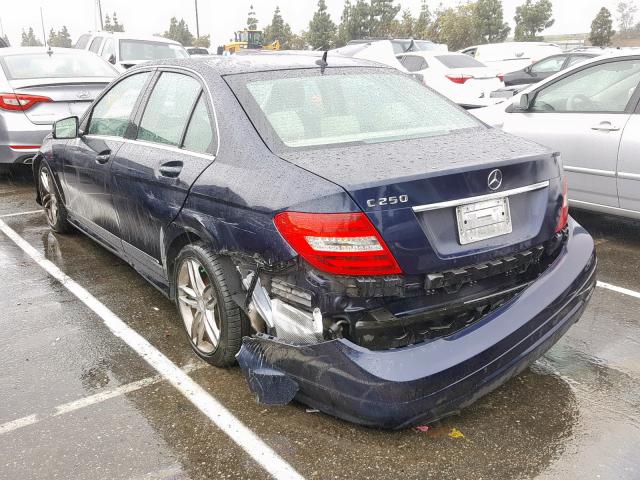 WDDGF4HB0DA804315 - 2013 MERCEDES-BENZ C 250 BLUE photo 3