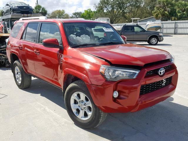 JTEBU5JR9J5510404 - 2018 TOYOTA 4RUNNER SR RED photo 1