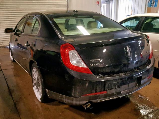 1LNHL9DK9DG603046 - 2013 LINCOLN MKS BLACK photo 3