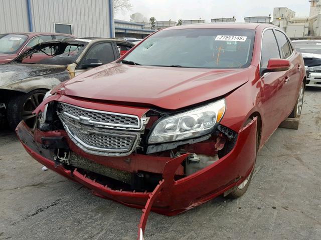 1G11J5SX2DU100942 - 2013 CHEVROLET MALIBU LTZ MAROON photo 2