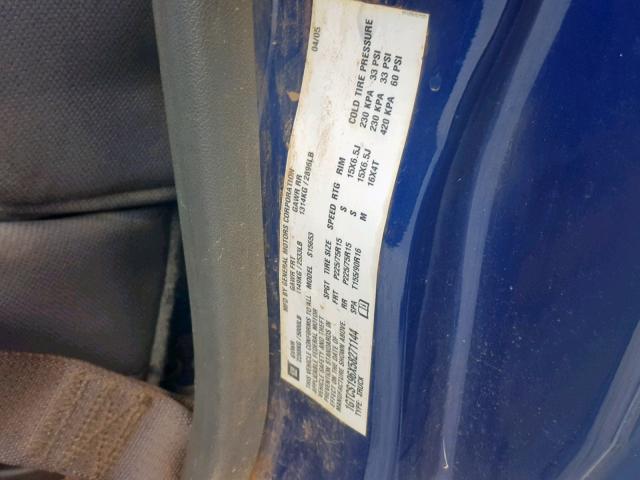 1GTCS196X58271144 - 2005 GMC CANYON BLUE photo 10
