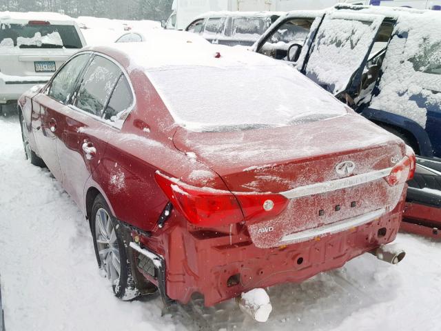 JN1BV7AR3EM704163 - 2014 INFINITI Q50 BASE RED photo 3