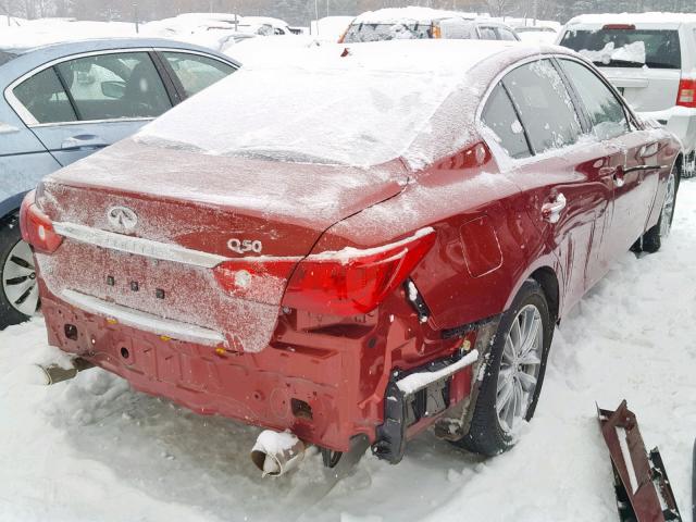 JN1BV7AR3EM704163 - 2014 INFINITI Q50 BASE RED photo 4