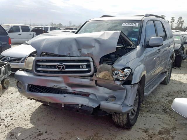 5TDZT38A44S211721 - 2004 TOYOTA SEQUOIA GRAY photo 2