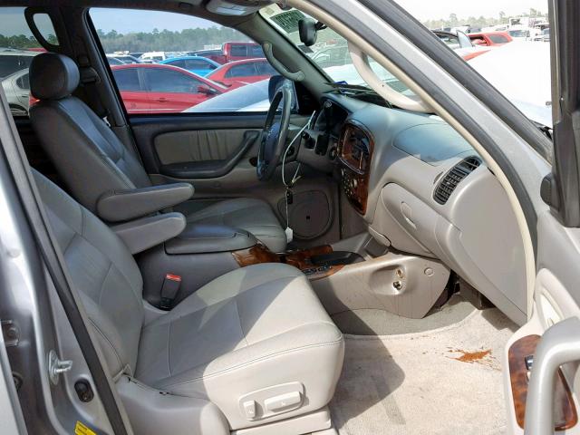 5TDZT38A44S211721 - 2004 TOYOTA SEQUOIA GRAY photo 5