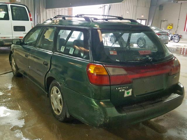 4S3BH6351Y7310415 - 2000 SUBARU LEGACY L GREEN photo 3