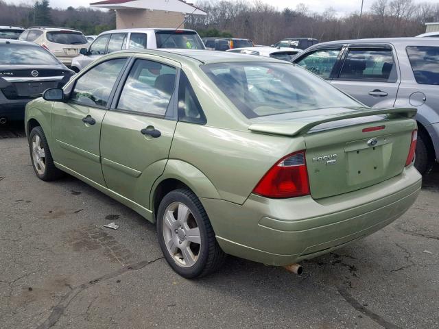 1FAHP34N67W188610 - 2007 FORD FOCUS ZX4 GREEN photo 3