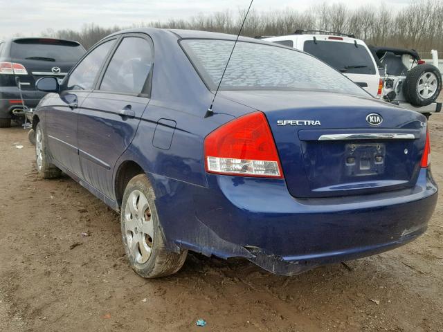 KNAFE221395624854 - 2009 KIA SPECTRA EX BLUE photo 3