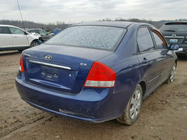 KNAFE221395624854 - 2009 KIA SPECTRA EX BLUE photo 4