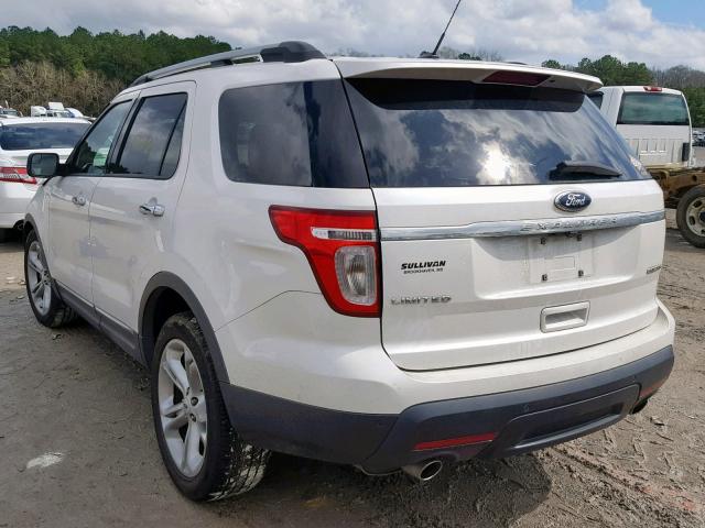 1FM5K7F84DGC11720 - 2013 FORD EXPLORER L WHITE photo 3