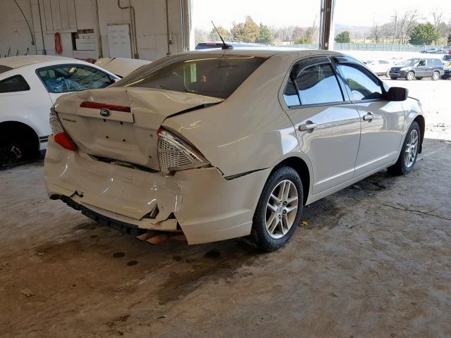 3FAHP0GA6AR423962 - 2010 FORD FUSION S WHITE photo 4