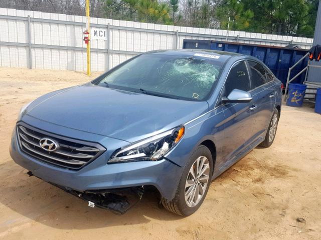 5NPE34AF8HH513969 - 2017 HYUNDAI SONATA SPO BLUE photo 2