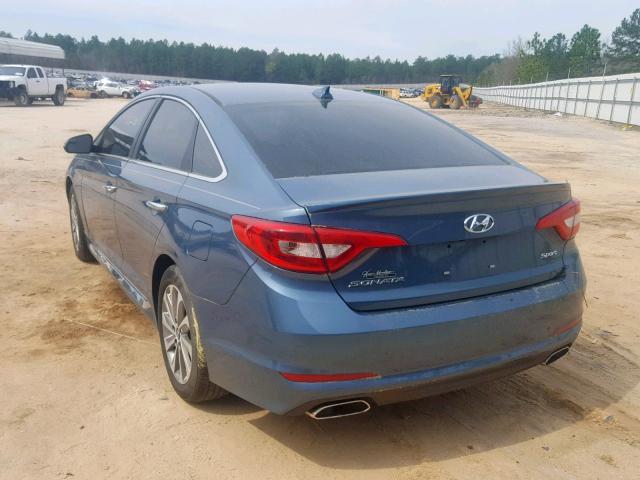 5NPE34AF8HH513969 - 2017 HYUNDAI SONATA SPO BLUE photo 3