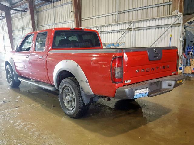 1N6ED29X62C311906 - 2002 NISSAN FRONTIER C RED photo 3