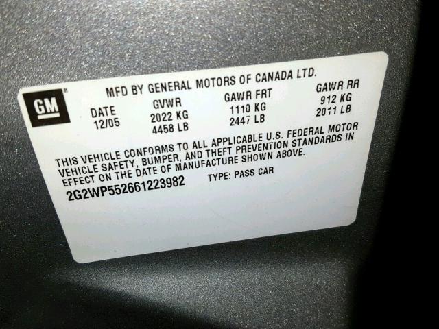 2G2WP552081129759 - 2008 PONTIAC GRAND PRIX SILVER photo 10