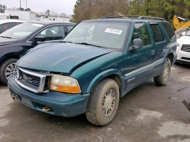 1GKDT13W7W2559206 - 1998 GMC JIMMY GREEN photo 2