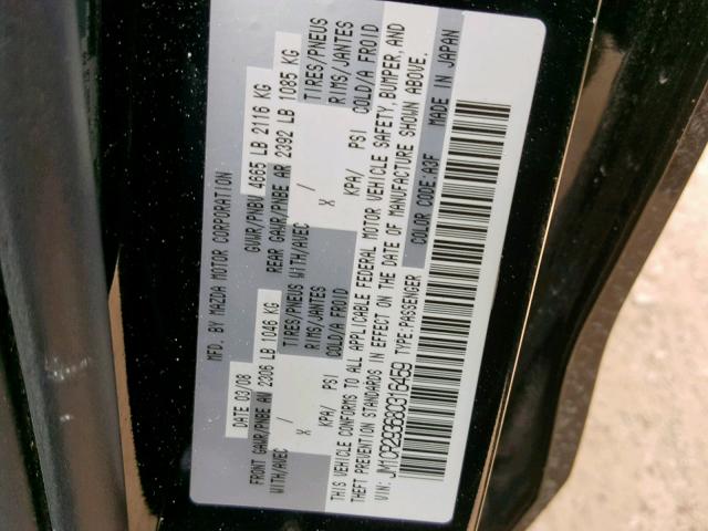 JM1CR293680316459 - 2008 MAZDA 5 BLACK photo 10