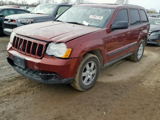 1J8GS48K78C215206 - 2008 JEEP GRAND CHER MAROON photo 2