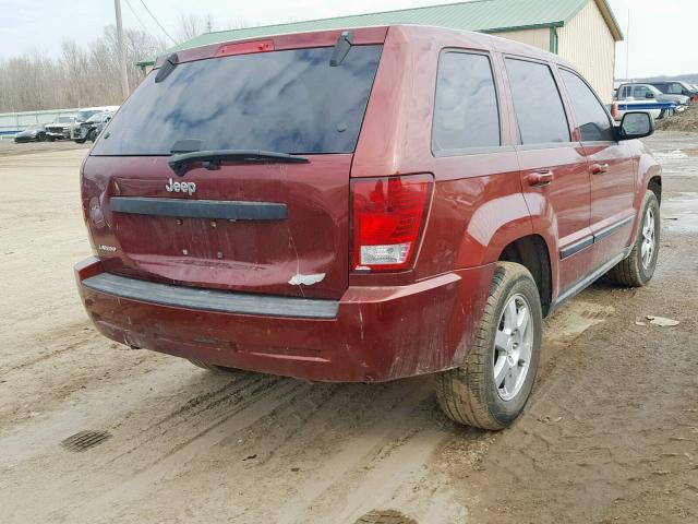 1J8GS48K78C215206 - 2008 JEEP GRAND CHER MAROON photo 4