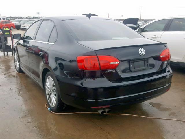 3VWLL7AJ9EM398122 - 2014 VOLKSWAGEN JETTA TDI BLACK photo 3