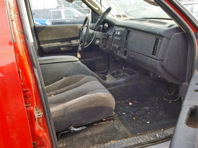 1D7HG48N54S518918 - 2004 DODGE DAKOTA QUA RED photo 5