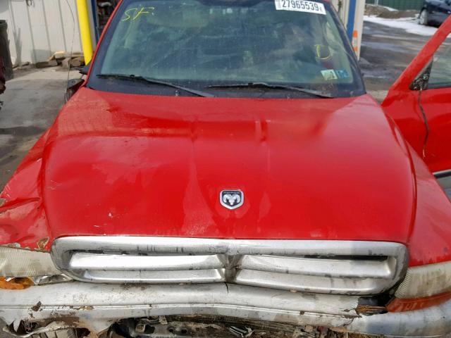 1D7HG48N54S518918 - 2004 DODGE DAKOTA QUA RED photo 7