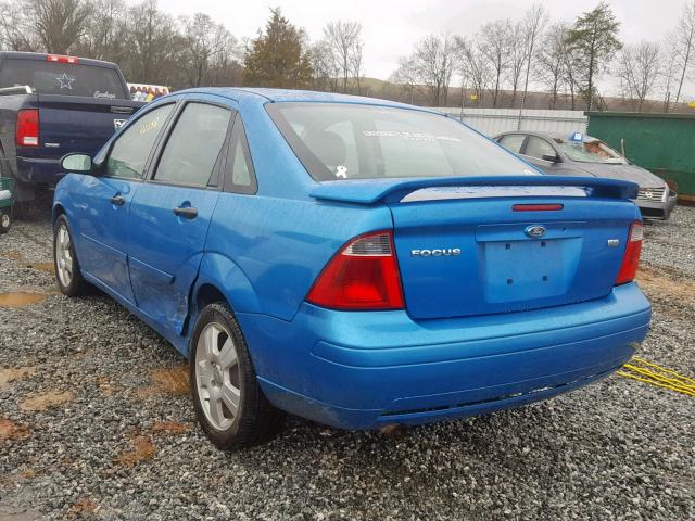 1FAHP34N17W261821 - 2007 FORD FOCUS ZX4 BLUE photo 3