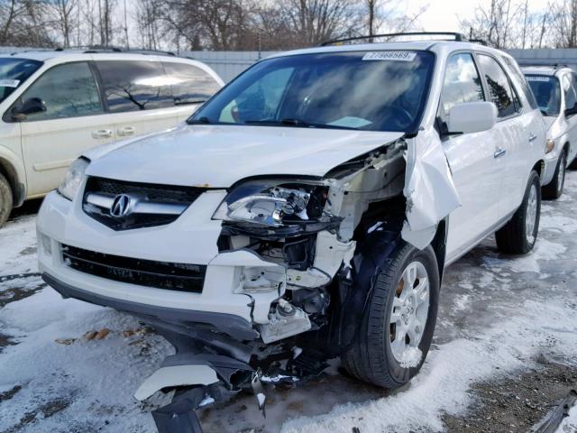 2HNYD18806H501671 - 2006 ACURA MDX TOURIN WHITE photo 2