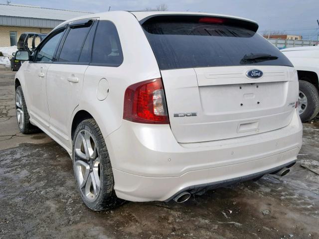 2FMDK4AK1DBA61263 - 2013 FORD EDGE SPORT WHITE photo 3