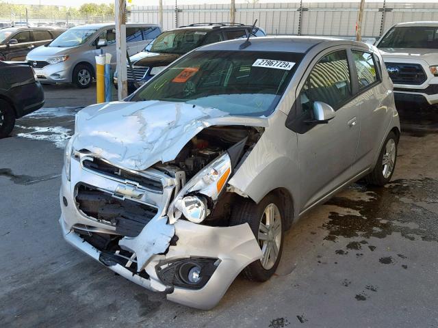 KL8CD6S90EC402843 - 2014 CHEVROLET SPARK 1LT SILVER photo 2