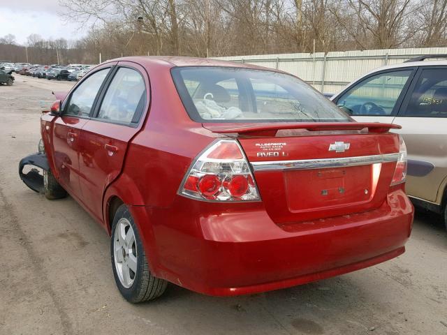 KL1TG56697B043386 - 2007 CHEVROLET AVEO LT RED photo 3