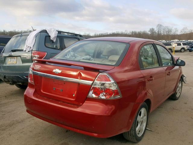 KL1TG56697B043386 - 2007 CHEVROLET AVEO LT RED photo 4