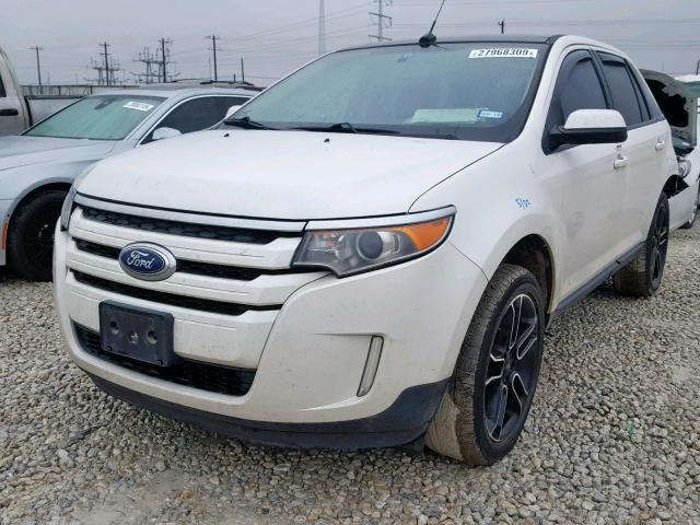 2FMDK3JCXDBC41084 - 2013 FORD EDGE SEL WHITE photo 2