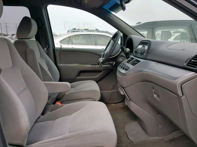 5FNRL3H23AB079317 - 2010 HONDA ODYSSEY LX GRAY photo 5