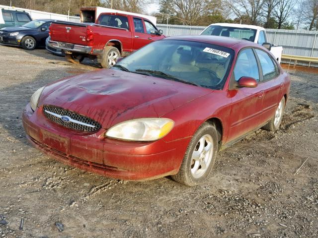 1FAFP55U22A147096 - 2002 FORD TAURUS SES RED photo 2