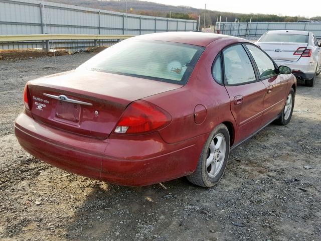 1FAFP55U22A147096 - 2002 FORD TAURUS SES RED photo 4