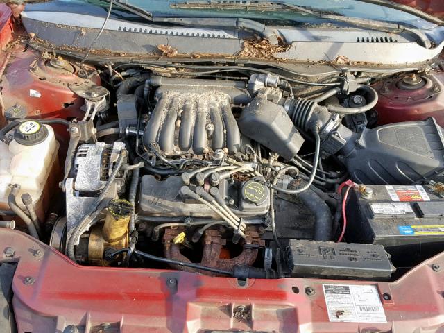 1FAFP55U22A147096 - 2002 FORD TAURUS SES RED photo 7