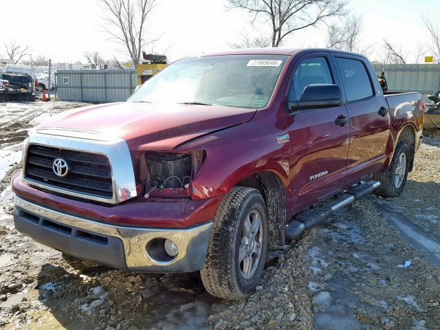 5TFDV54108X053948 - 2008 TOYOTA TUNDRA CRE BURGUNDY photo 2