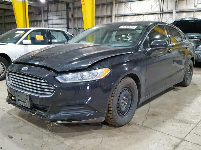 3FA6P0G7XER330542 - 2014 FORD FUSION S BLACK photo 2