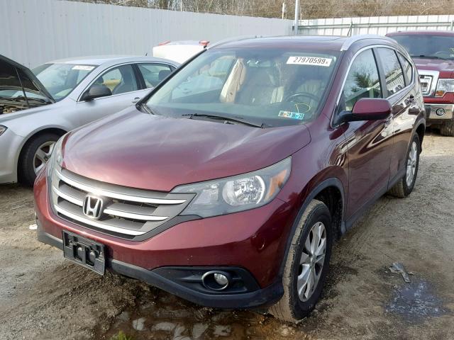 5J6RM4H72DL046271 - 2013 HONDA CR-V EXL MAROON photo 2