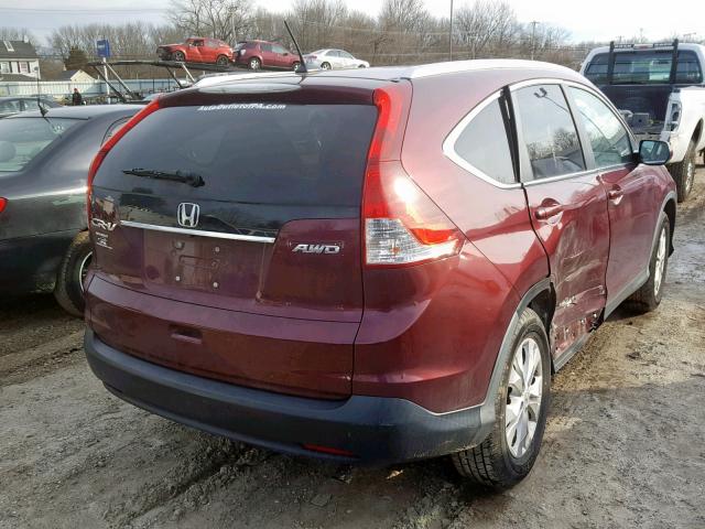 5J6RM4H72DL046271 - 2013 HONDA CR-V EXL MAROON photo 4